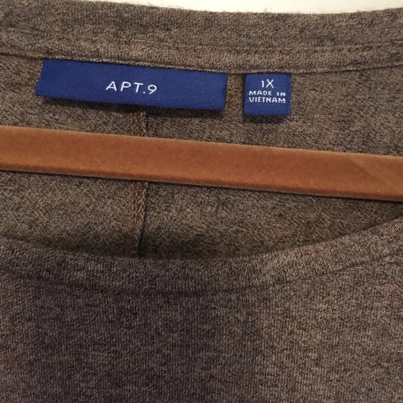 2pk WNS Apt. 9 Grey Top Sz 1x, Flower Sz XXL - Picture 4 of 10